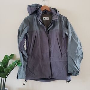 Vintage MEC Gore Tex Womens Rain Jacket - Grey/Green - 21" PTP S/M